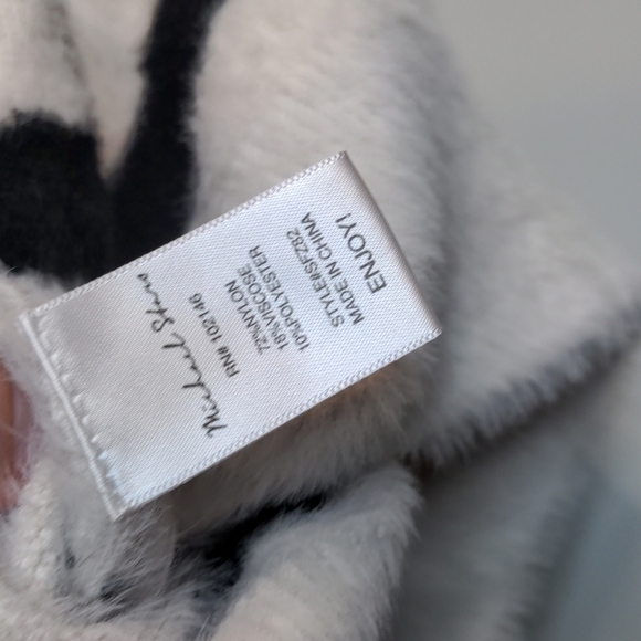 Michael Stars Honey Elbow Sleeve Pullover Sweater White Black Stripe V Size XS - Picture 12 of 13